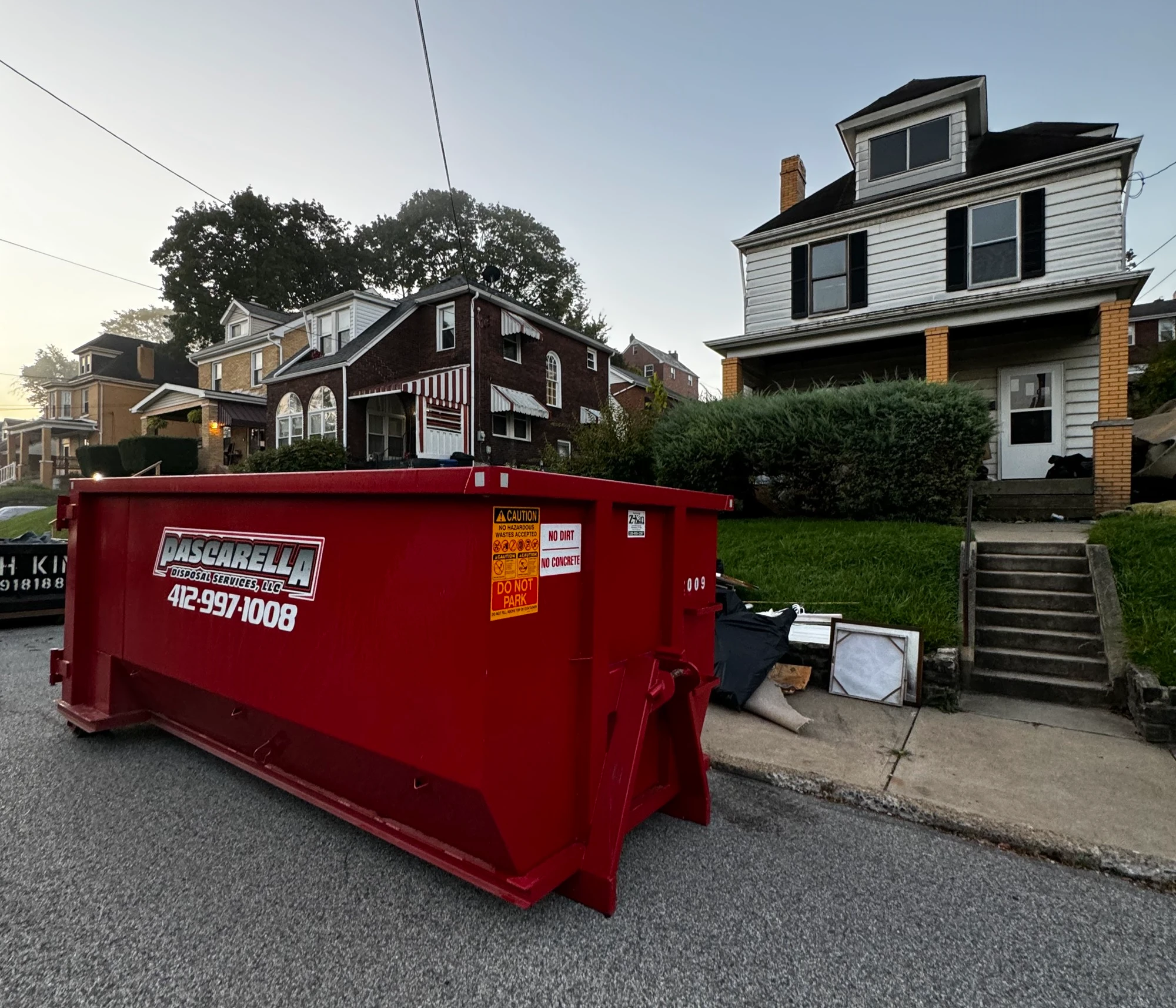 Pascarella 20-yard dumpster for a residential home cleanout